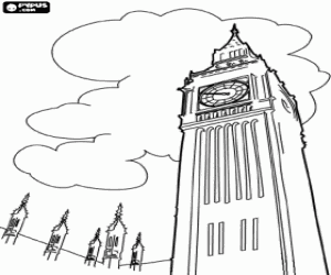 Tower of Big Ben in London coloring page