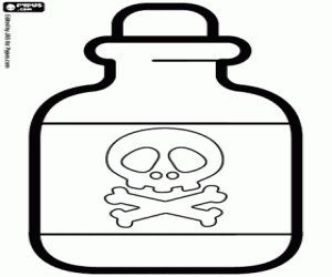 Toxic and dangerous chemical product coloring page