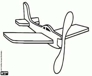 A toy airplane, a glider coloring page