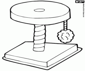 Toy for the cat coloring page