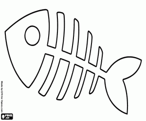 A toy fish bone coloring page