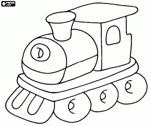 Toy train for children coloring page