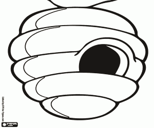 A traditional beehive coloring page