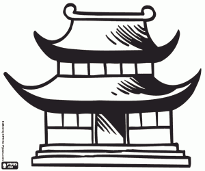 Traditional House of Japan coloring page