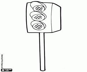 Traffic light, a traffic signal coloring page