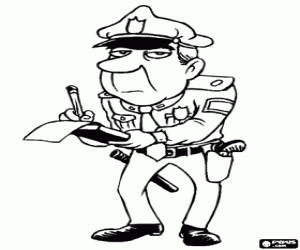 A traffic policeman coloring page