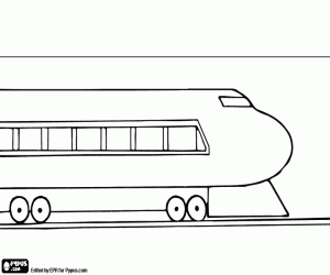 A train in a high-speed railway line coloring page