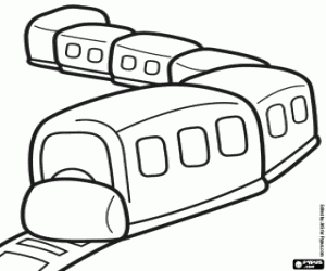 The train, a transportation system coloring page