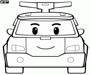 Transformation of Robocar Poli coloring page