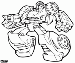 A Transformer robot in action coloring page