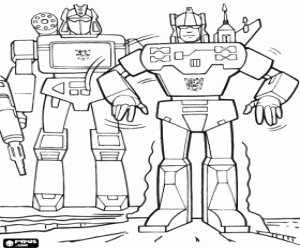 Transformers with weapons coloring page