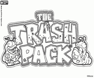 The Trash Pack logo coloring page