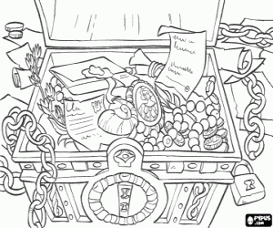 Treasure of Pirates of the Caribbean coloring page