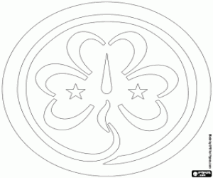 A trefoil, logo of WAGGGS coloring page
