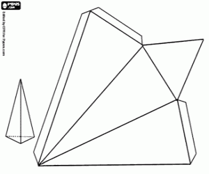 A triangular based pyramid coloring page