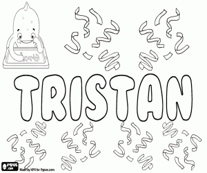 Tristan, male first name coloring page