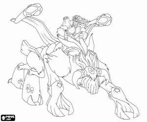 Troncalion, a gormiti of  forest coloring page