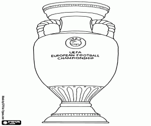 The trophy of the Euro coloring page