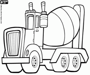 A truck carries concrete coloring page