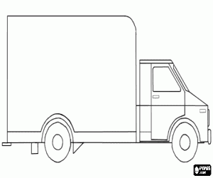 Truck to decorate, side view coloring page