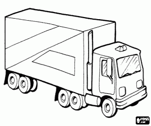 Truck with four-axle trailer coloring page