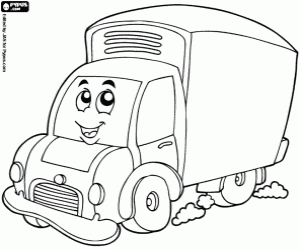 A truck of the road coloring page
