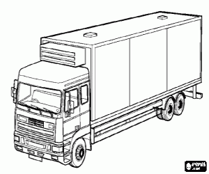 Truck trailer coloring page