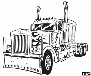 A truck from Transformers coloring page