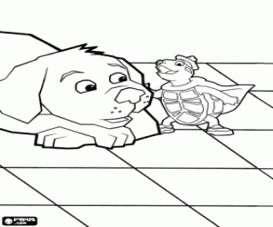 Tuck and the dog, Wonder Pets coloring page