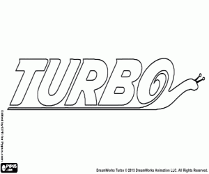 Turbo, the film logo coloring page