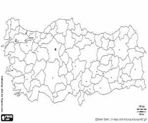 Turkey map coloring page