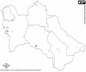 Turkmenistan map coloring page