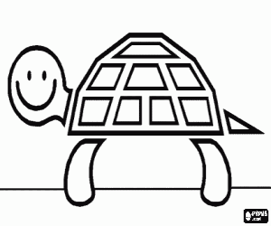 Turtle side view coloring page