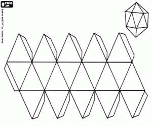 A twenty-sided polyhedron coloring page