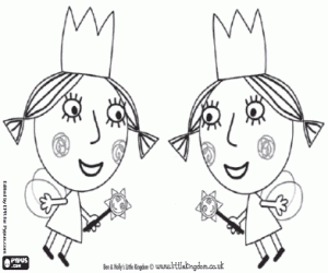 The twins fairies from Ben and Holly coloring page