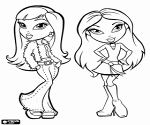 Two Bratz friends coloring page