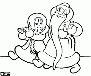 Two characters of Russian Christmas  coloring page