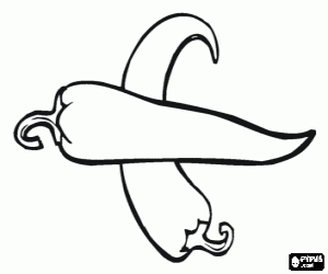 Two chili peppers or small peppers coloring page