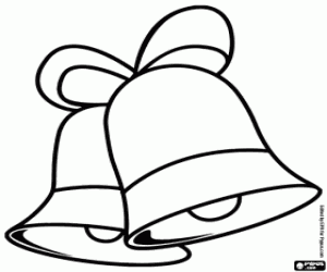 Two Christmas bells to decorate coloring page