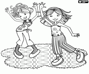 Two dolls of Groovy Girls coloring page