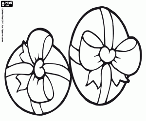 Two Easter eggs as a gift coloring page