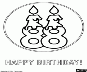 Two eights for the birthday coloring page