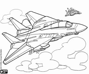Two fighter aircraft coloring page