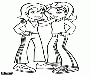 Two friends of Polly Pocket coloring page