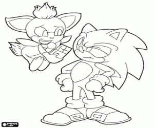 Two friends, Sonic and Chip coloring page