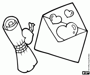 Two messages of love coloring page