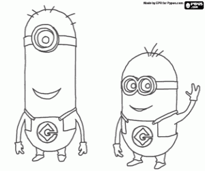 Two minions coloring page