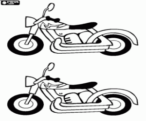 Two motorcycles to decorate coloring page