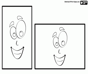 Two rectangles with a smile coloring page