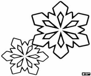 Two snowflakes coloring page